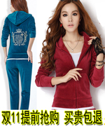 韩版女装休闲时尚运动服显瘦天鹅绒运动套装女秋冬卫衣两件套