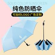 黑胶三折防晒伞折叠遮阳晴雨伞防紫外线，雨伞定制广告伞
