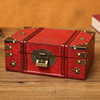 复古木盒收纳盒带锁储物密码盒子证件大号木质小箱子儿童百宝箱