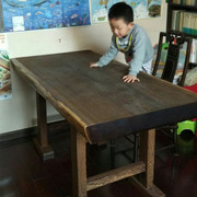 非洲鸡翅木大板实木茶台餐桌，原木红木茶桌，老板办公桌简约书桌画案