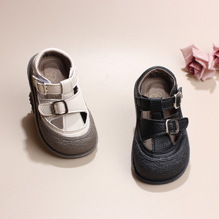 儿童中小童宝宝凉鞋男皮面，2-4岁运动鞋软底，春夏季包头男女童鞋子3