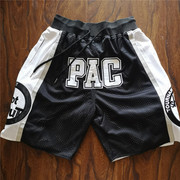高街短裤pac字母立体密绣黑色，美式复古球裤，篮球训练透气内衬口袋