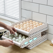 厨房冰箱鸡蛋盒收纳盒，多层抽屉式保鲜收纳筐塑料家用蛋格储物架托