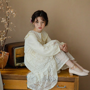 21女童春秋装韩版连衣裙，小女孩文艺长袖蕾丝，裙子中大童洋气公主裙