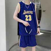 詹姆斯23号篮球服男背心运动套装大码宽松学生班服比赛服球衣一套