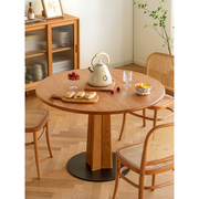 fas级樱桃木实木圆桌餐桌小户型日式家具北欧圆形大师设计桌子