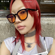 亚洲眼镜公司复古日系彩色太阳眼镜米钉墨镜