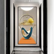 麋鹿玄关装饰画九鱼入户门轻奢现代简约客厅，走廊过道挂画抽象大气