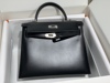 手工缝制box牛皮凯莉包28CM女士手提包奢侈品牌带锁女包黑色