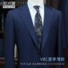 阳光蓝男装量身定制 VBC110支纯羊毛男士商务西服套装亲王格