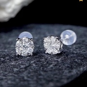 Ada珠宝 18k钻石耳钉 南非钻石18k白金 耳钉耳环耳坠耳饰送礼结婚