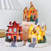 圣诞节装饰品树脂小房子微景观树脂房子，摆件圣诞节创意礼物