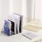 桌面书架铁艺置物架金属桌上简易ins办公室小型杂志收纳整理架子