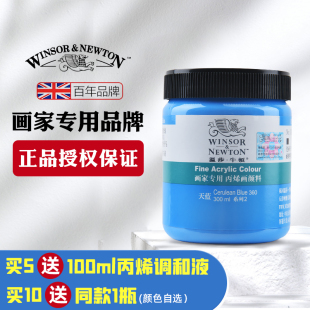 温莎牛顿丙烯颜料套装画家专用丙烯颜料300ml金色钛白手绘防水纺织丙烯画墙绘彩绘DIY防水颜料美术生专用颜料