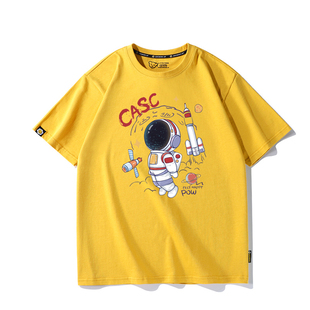 夏中国航天联名短袖t恤男宇航员情侣青少年儿童上衣潮牌潮流个性