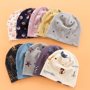 双层0-8岁春秋秋冬儿童卡通图案棉套，头帽包头帽(包头帽)围脖帽子
