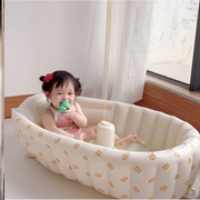 婴儿浴盆宝宝洗澡盆新生儿用品幼儿坐躺可折叠浴盆宝宝充气沐浴盆