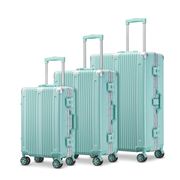 拉杆箱时尚铝框行李，箱包万向轮pc+abs旅行箱可定logo