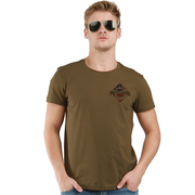 自由基地夏季经典军绿潮流品牌个性短袖纯棉T恤迷野战团体
