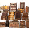 欧式复古手提箱红酒，箱木箱子摆件收纳盒，整理储物盒装饰摄影道具