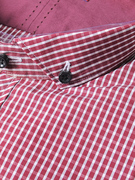纯棉长袖衬衫 威可红色格子 扣领尖领修身 四季时尚100%棉衬衣