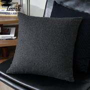 Lavili意大利羊毛呢混纺抱枕现代极简蓝灰色设计师客厅软装靠垫
