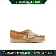 韩国直邮CLARKS 女士休闲皮鞋24SS Wallabee Mid Tan Combi W 26