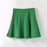 绿色半身裙女短裙夏季2023高腰显瘦后拉链收腰遮肚子蓬蓬a字裙