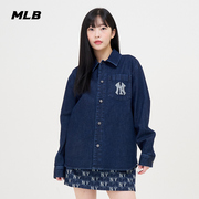 mlb男女情侣立体刺绣，宽松牛仔衬衫几何老花23drm04