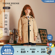 TeenieWeenie Kids小熊童装女童23年款秋季英伦系带风衣两件套
