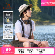 骆驼男装短袖圆领T恤男2025春夏季新款纯色纯棉弹力透气运动上衣