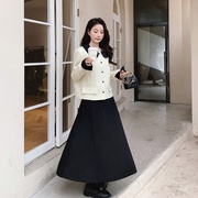 小香风连衣裙套装女2023年春季韩版时尚宽松百搭半身裙两件套