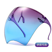 欧美高透明防护全脸面罩防飞沫做菜骑车透气球型安全面罩防护面具
