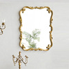法式复古雕花化妆镜led灯金色，挂镜卧室梳妆镜，欧式洗手间浴室镜子