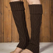 春秋季保暖护小腿中长款靴套翻边宽松护腿，毛线护踝护脚腕长筒袜套