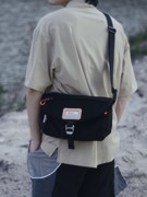日本大容量挎包黑色单肩包米色女通勤斜挎包，帆布休闲轻便手机小包
