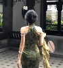 新中式国风绿色改良旗袍复古削肩挂脖女人味开叉，长旗袍包臀连衣裙