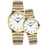 瑞士品牌手表 防水简约钢带情侣手表 男女士时尚超薄石英表