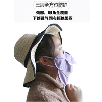 韩国防晒口罩夏季女防紫外线，护颈薄款透气骑行高尔夫露鼻全脸面罩