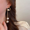 5折法式复古珍珠流苏耳坠长款气质显脸瘦耳环耳饰耳夹女