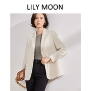 lilymoon韩系小众基础，款宽松西服女通勤优雅休闲西装外套