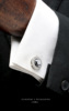 六月男人 手工制 法式袖扣男士袖钉衬衫袖口扣 雾霾灰水晶