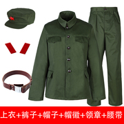 正宗65式军套装男军干服涤卡65式绿套装，怀旧老式的卡四口袋干部款