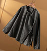 H意大利设计师 暗黑新中式 围裹羊皮皮衣圆领外套女D春上7号7I01