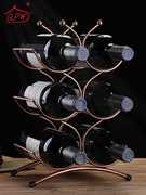 欧式红酒架摆件简约创意葡萄酒瓶架子酒柜装饰品摆件酒瓶架家用