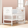 zedbed婴儿床实木拼接大床欧式多功能宝宝，bb摇篮新生儿童床可移动