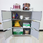 加长拉丝不锈钢储物柜厨房置物柜橱柜简易碗柜，经济型铝合金柜子