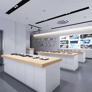 中岛展示台创意科技智能，产品体验台无人机展示桌，电脑展示柜台