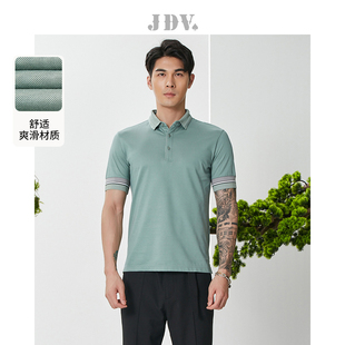 jdv男装商场同款夏季时尚百搭潮流，个性休闲短袖polo衫