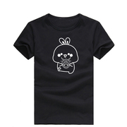 卡通小兔子图案T恤 可爱萌宠 儿童男女个性亲子装 圆领衫可定制
